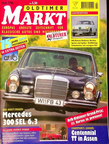 Deckblatt Oldtimer Markt (07/1998)